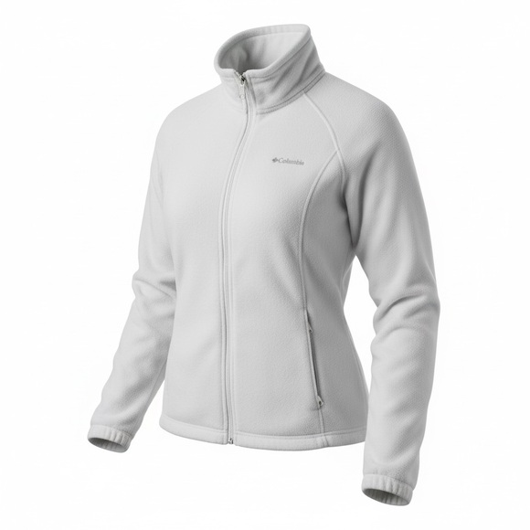 Columbia Jackets & Blazers - Columbia Fleece Full Zip Jacket Women's White Gorpcore Outdoor Benton Springs L
